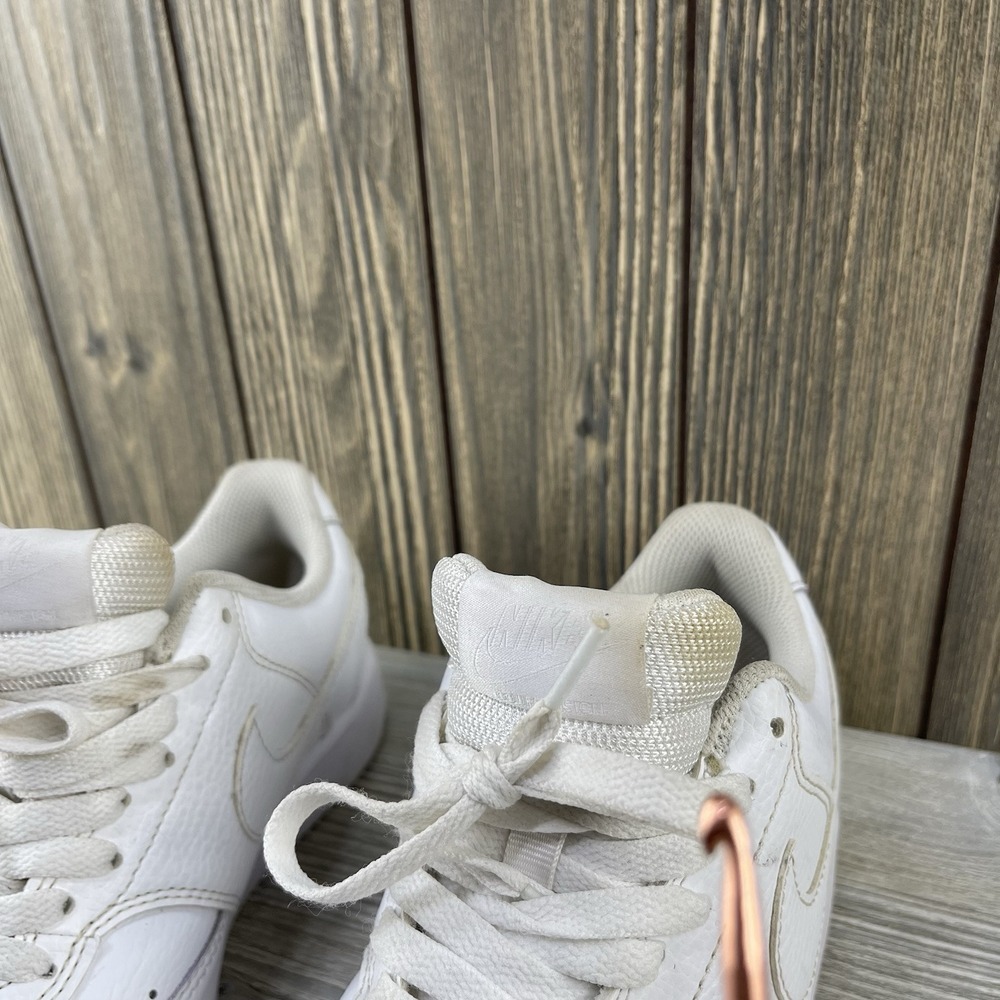 Nike Court Vision Low Triple White Leather Sneakers Women's Size: 7 - Picture 15 of 16